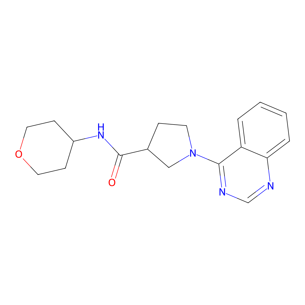 N-(oxan-4-yl)-1-{[1,3]thiazolo[4,5-c]pyridin-2-yl}pyrrolidine-3-carboxamide molecular structure, CAS 3030726-16-7