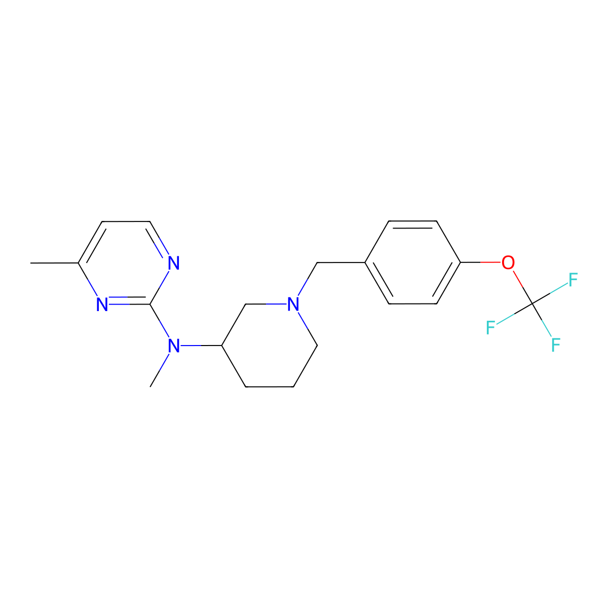 N,4-dimethyl-N-(1-{[4-(trifluoromethoxy)phenyl]methyl}piperidin-3-yl)pyrimidin-2-amine molecular structure, CAS 3030726-20-3