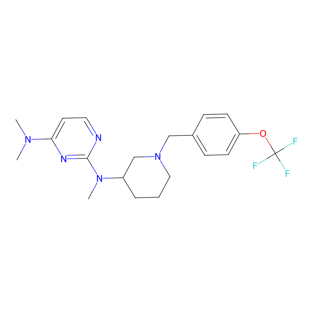 N2,N4,N4-trimethyl-N2-(1-{[4-(trifluoromethoxy)phenyl]methyl}piperidin-3-yl)pyrimidine-2,4-diamine molecular structure, CAS 3030726-34-9