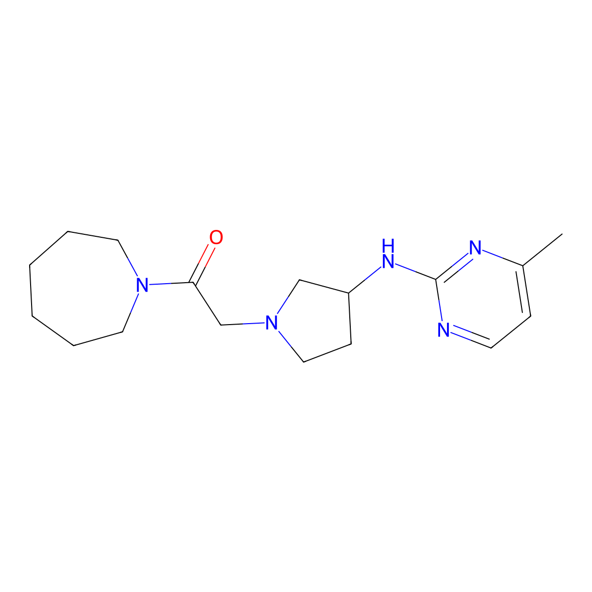 1-(Azepan-1-yl)-2-{3-[(4-methylpyrimidin-2-yl)amino]pyrrolidin-1-yl}ethan-1-one molecular structure, CAS 3030726-39-4