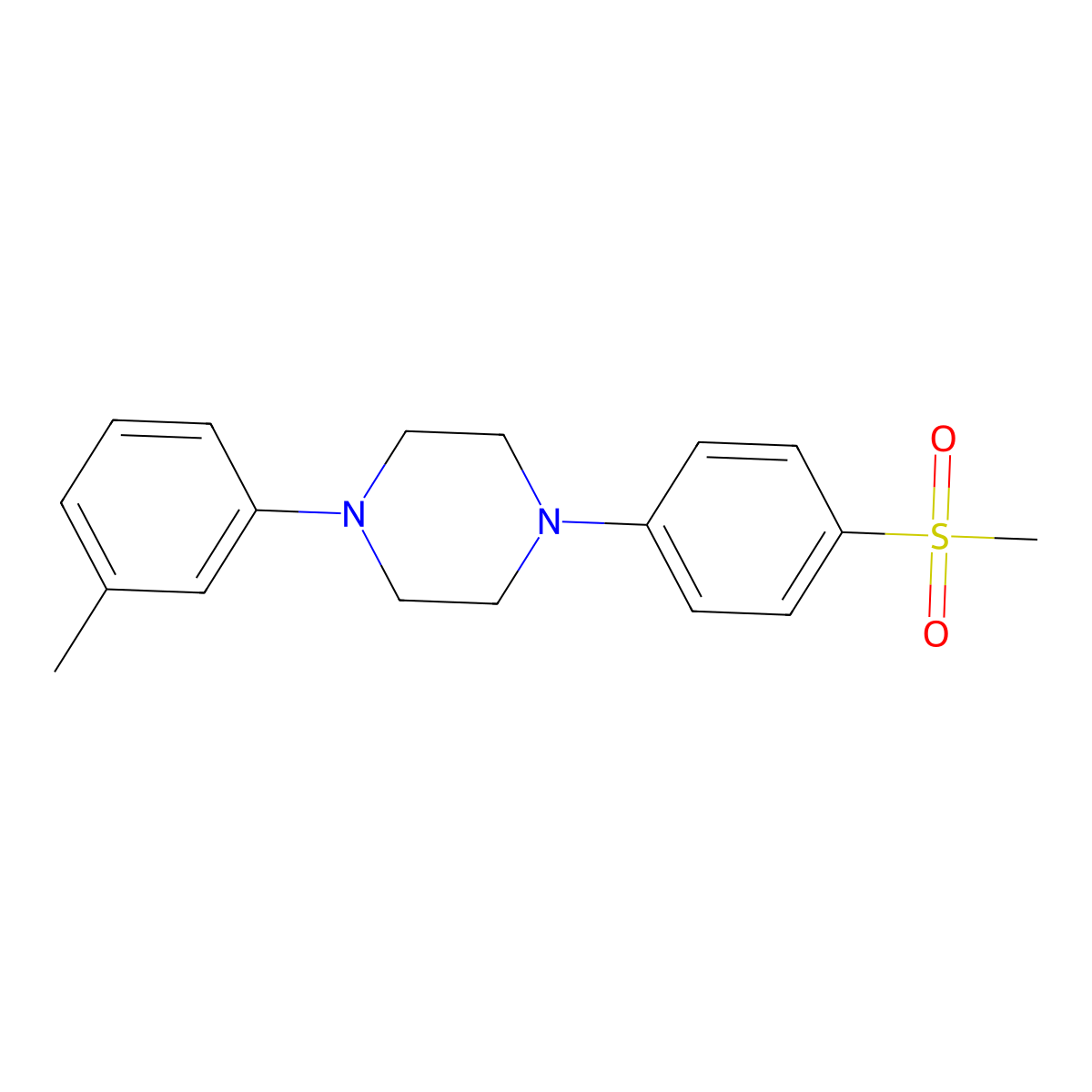 1-(4-Methanesulfonylphenyl)-4-(3-methylphenyl)piperazine molecular structure, CAS 3030726-52-1