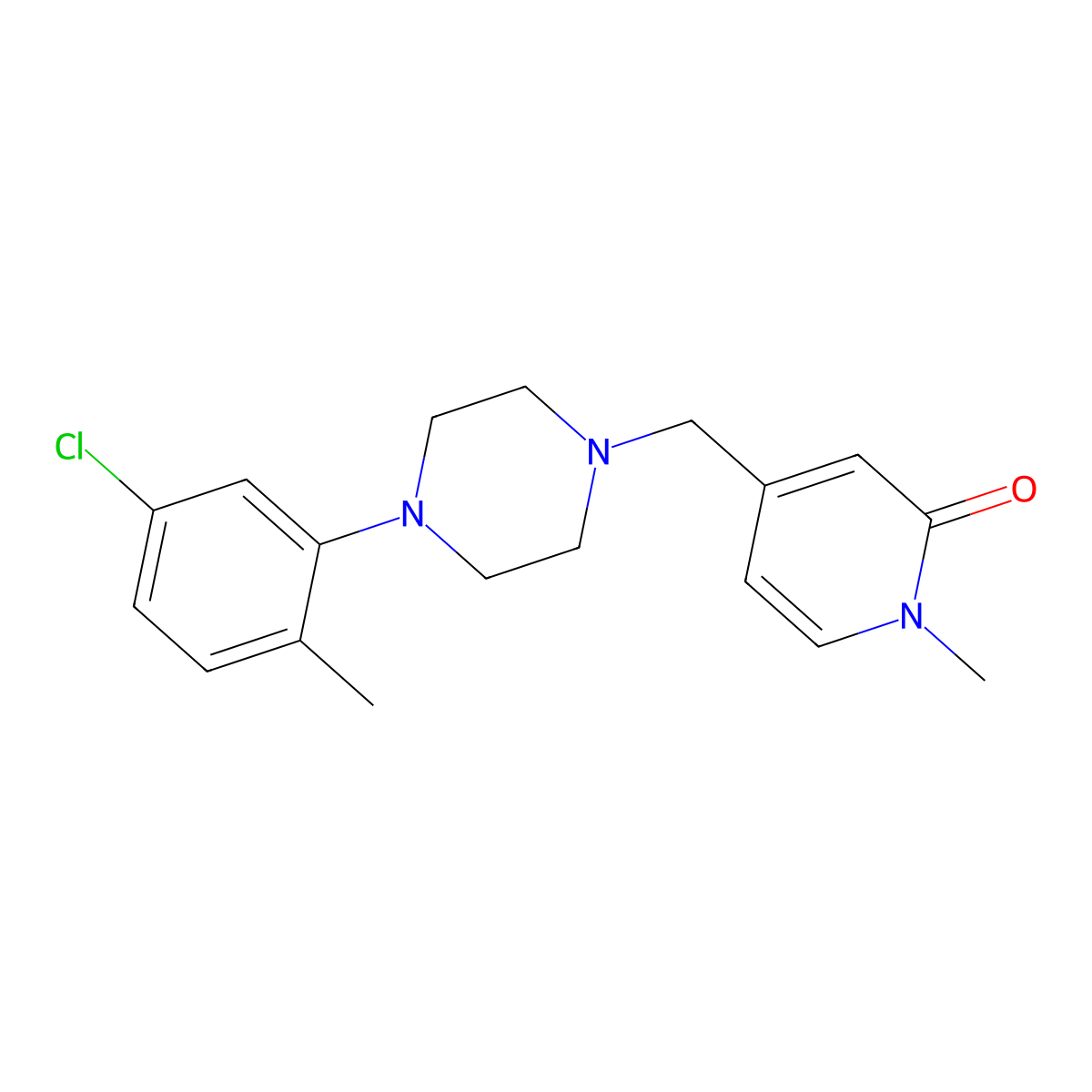 4-{[4-(5-Chloro-2-methylphenyl)piperazin-1-yl]methyl}-1-methyl-1,2-dihydropyridin-2-one molecular structure, CAS 3030726-54-3