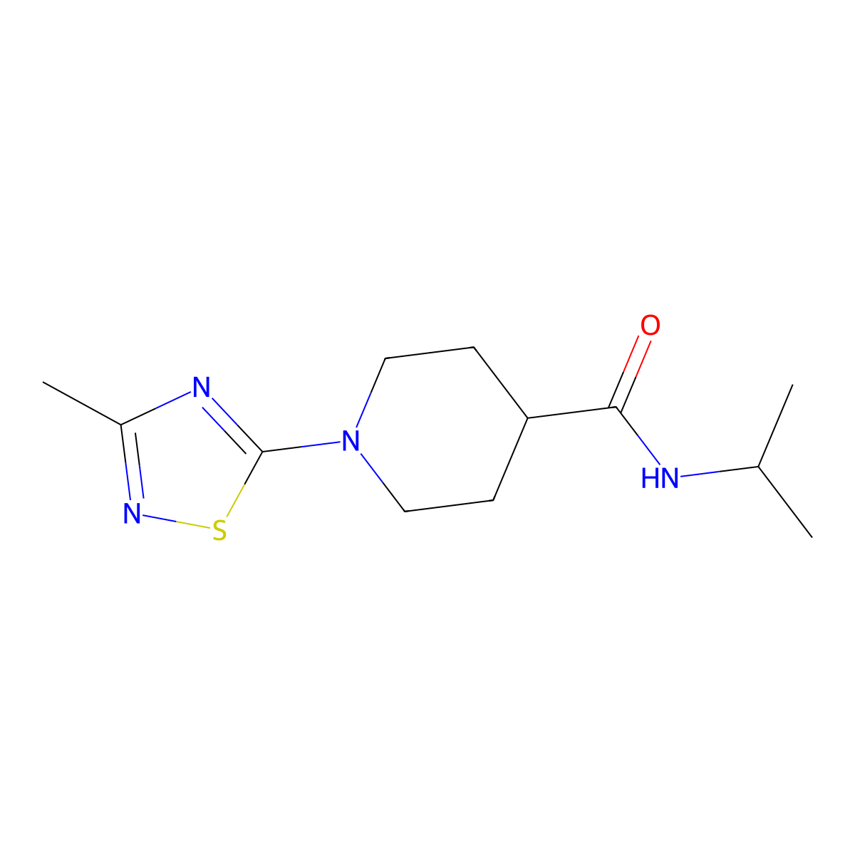 1-(3-methyl-1,2,4-thiadiazol-5-yl)-N-(propan-2-yl)piperidine-4-carboxamide molecular structure, CAS 3030726-62-3