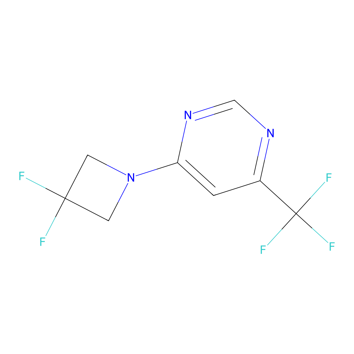 4-(3,3-Difluoroazetidin-1-yl)-6-(trifluoromethyl)pyrimidine molecular structure, CAS 3030726-64-5