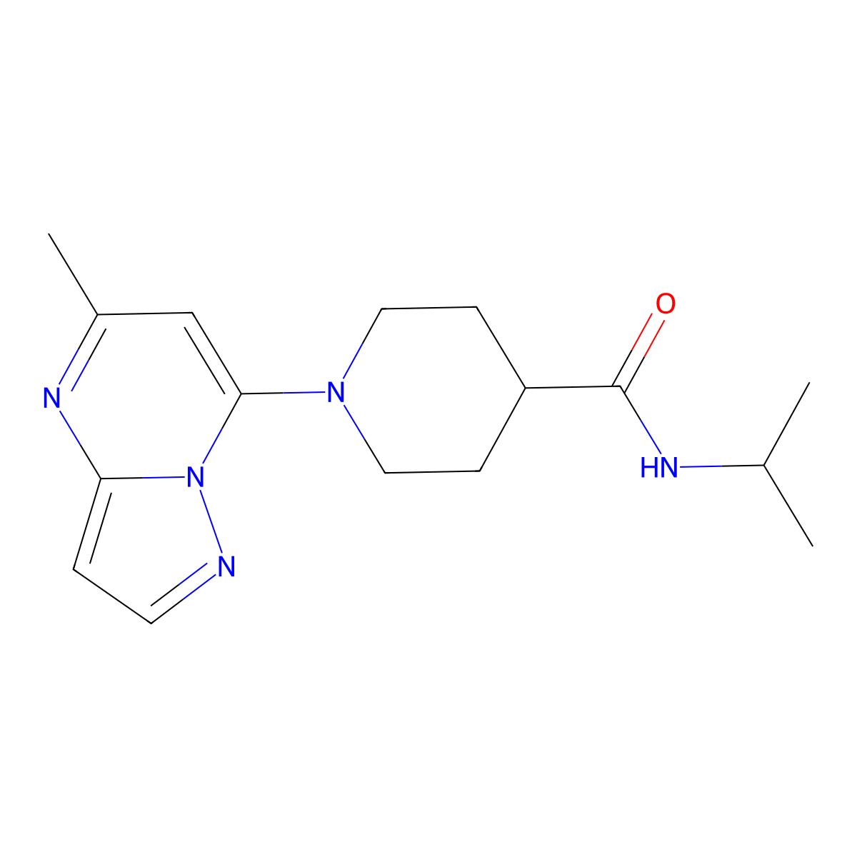 1-{5-methylpyrazolo[1,5-a]pyrimidin-7-yl}-N-(propan-2-yl)piperidine-4-carboxamide molecular structure, CAS 3030726-68-9