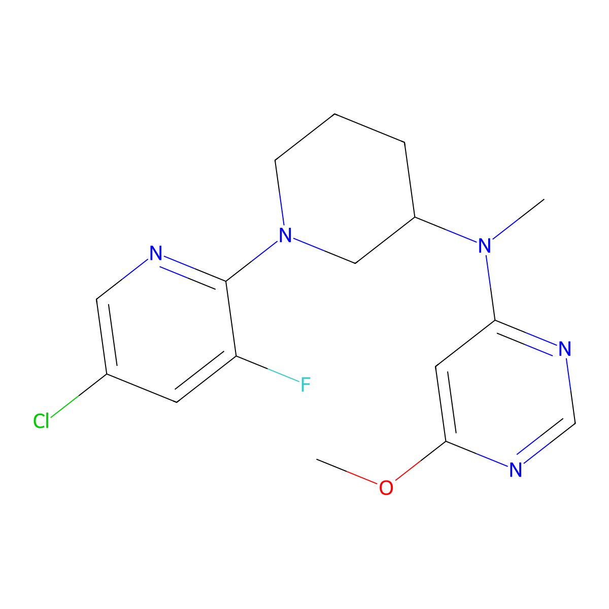 N-[1-(5-chloro-3-fluoropyridin-2-yl)piperidin-3-yl]-6-methoxy-N-methylpyrimidin-4-amine molecular structure, CAS 3030726-79-2