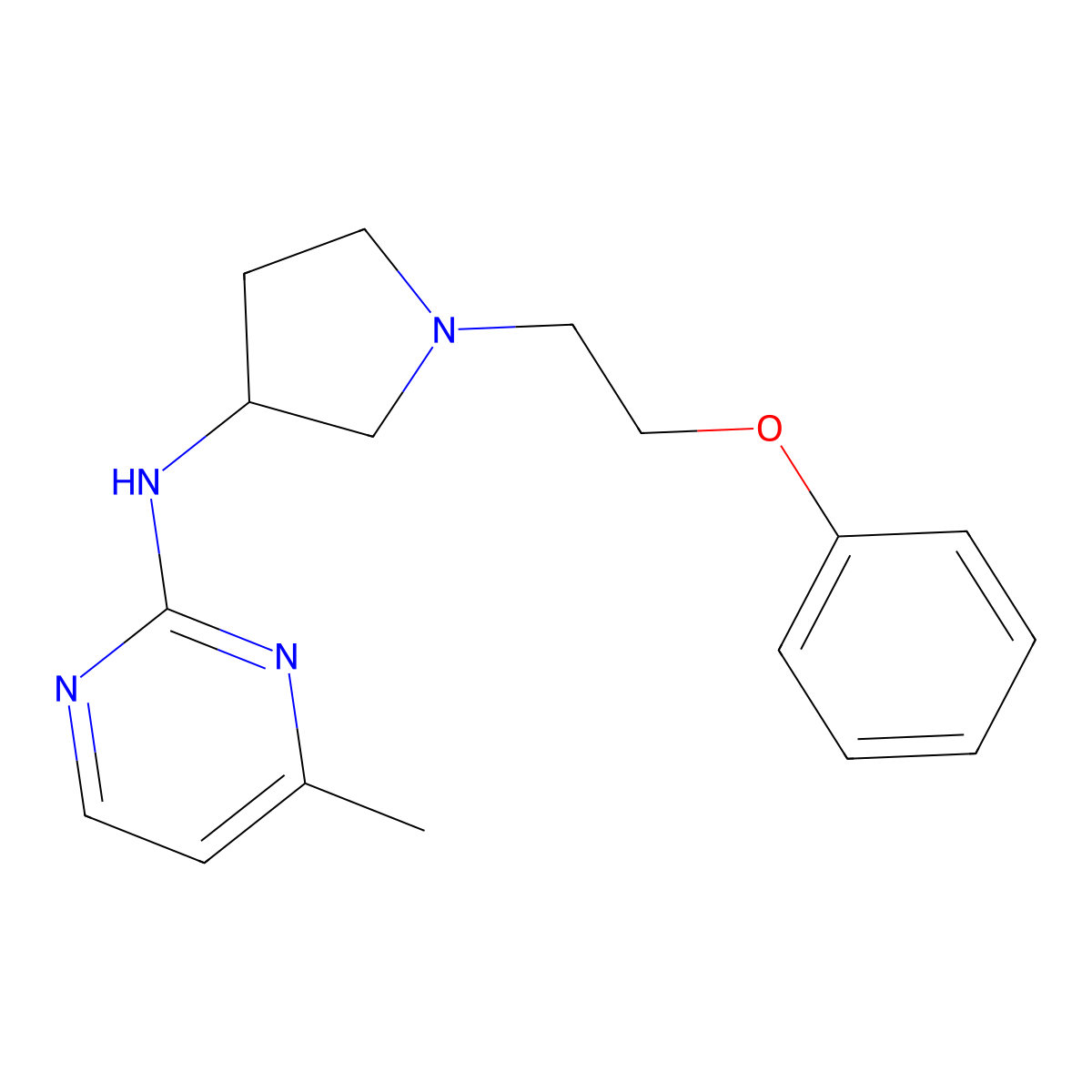 4-methyl-N-[1-(2-phenoxyethyl)pyrrolidin-3-yl]pyrimidin-2-amine molecular structure, CAS 3030726-93-0