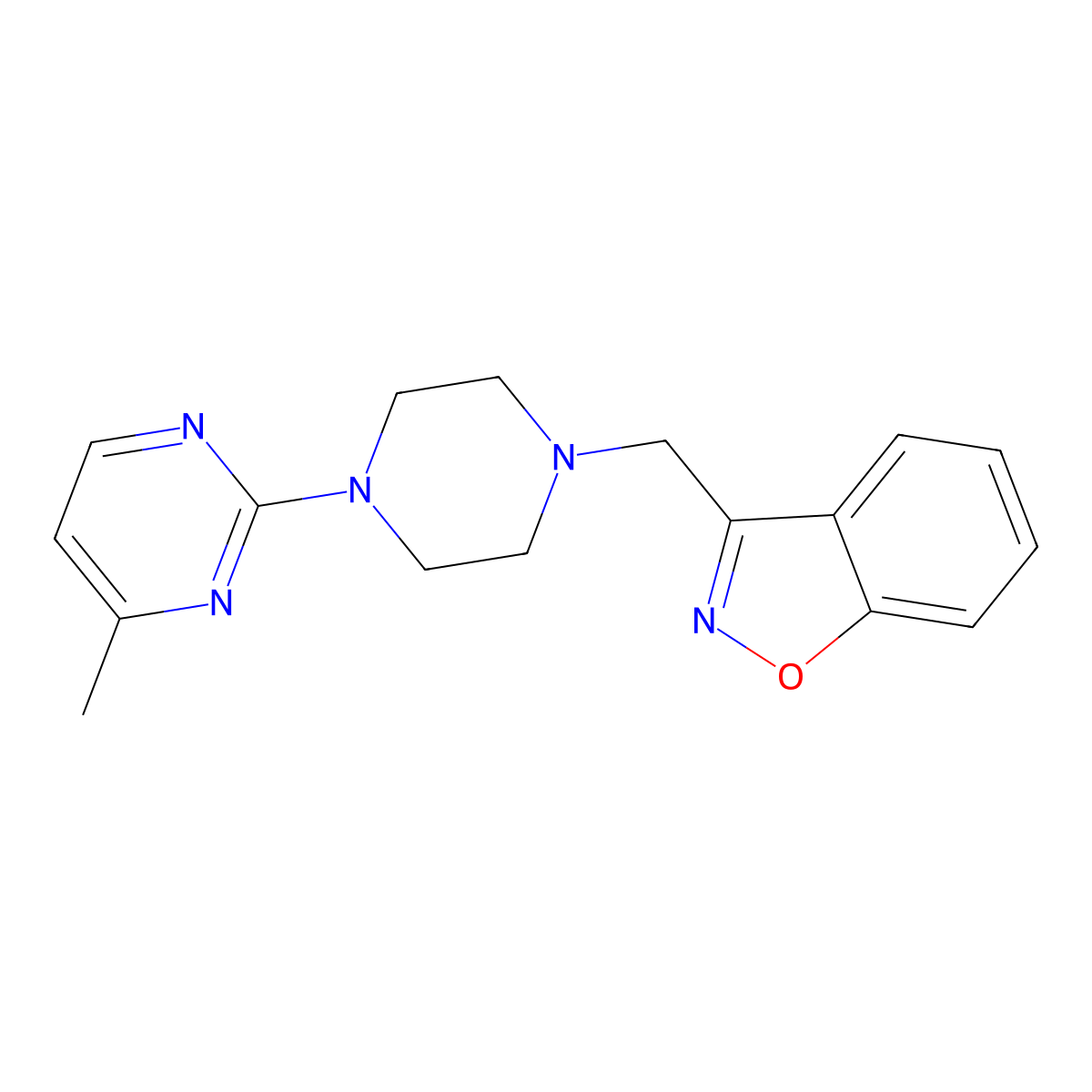 3-{[4-(4-Methylpyrimidin-2-yl)piperazin-1-yl]methyl}-1,2-benzoxazole molecular structure, CAS 3030726-98-5