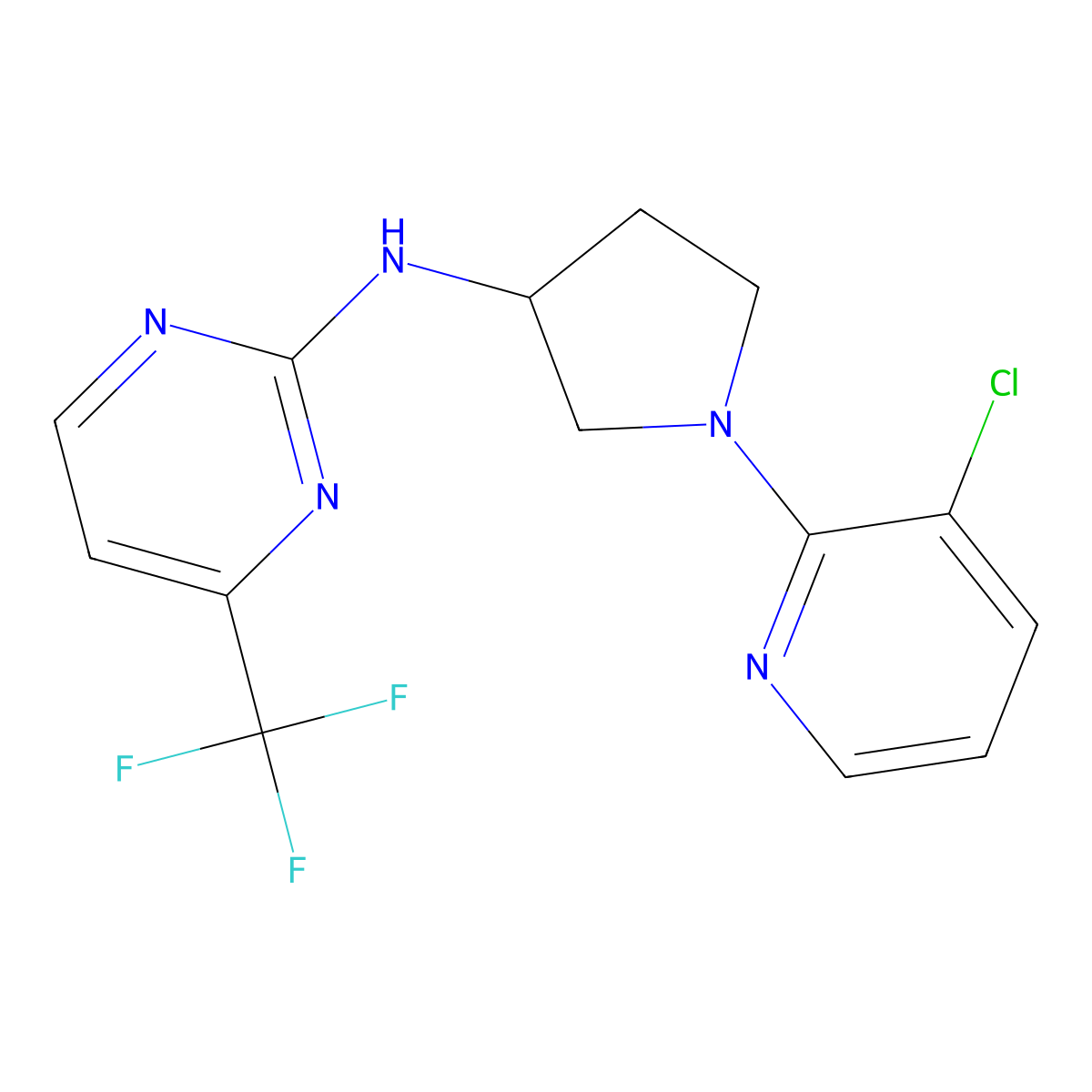N-[1-(3-chloropyridin-2-yl)pyrrolidin-3-yl]-4-(trifluoromethyl)pyrimidin-2-amine molecular structure, CAS 3030727-09-1