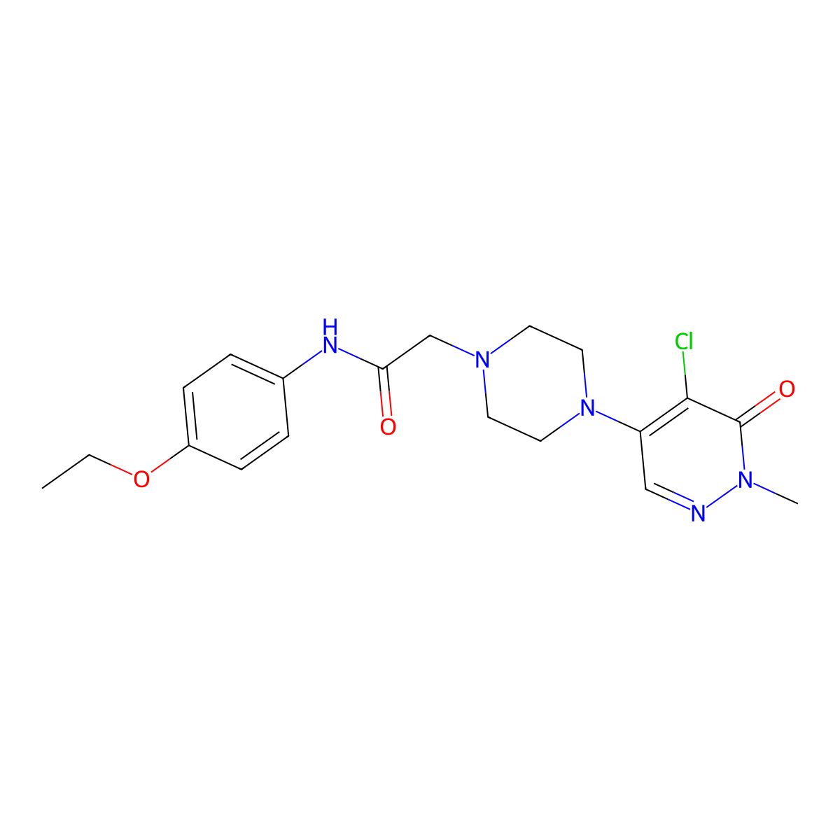 2-[4-(5-chloro-1-methyl-6-oxo-1,6-dihydropyridazin-4-yl)piperazin-1-yl]-N-(4-ethoxyphenyl)acetamide molecular structure, CAS 3030727-28-4