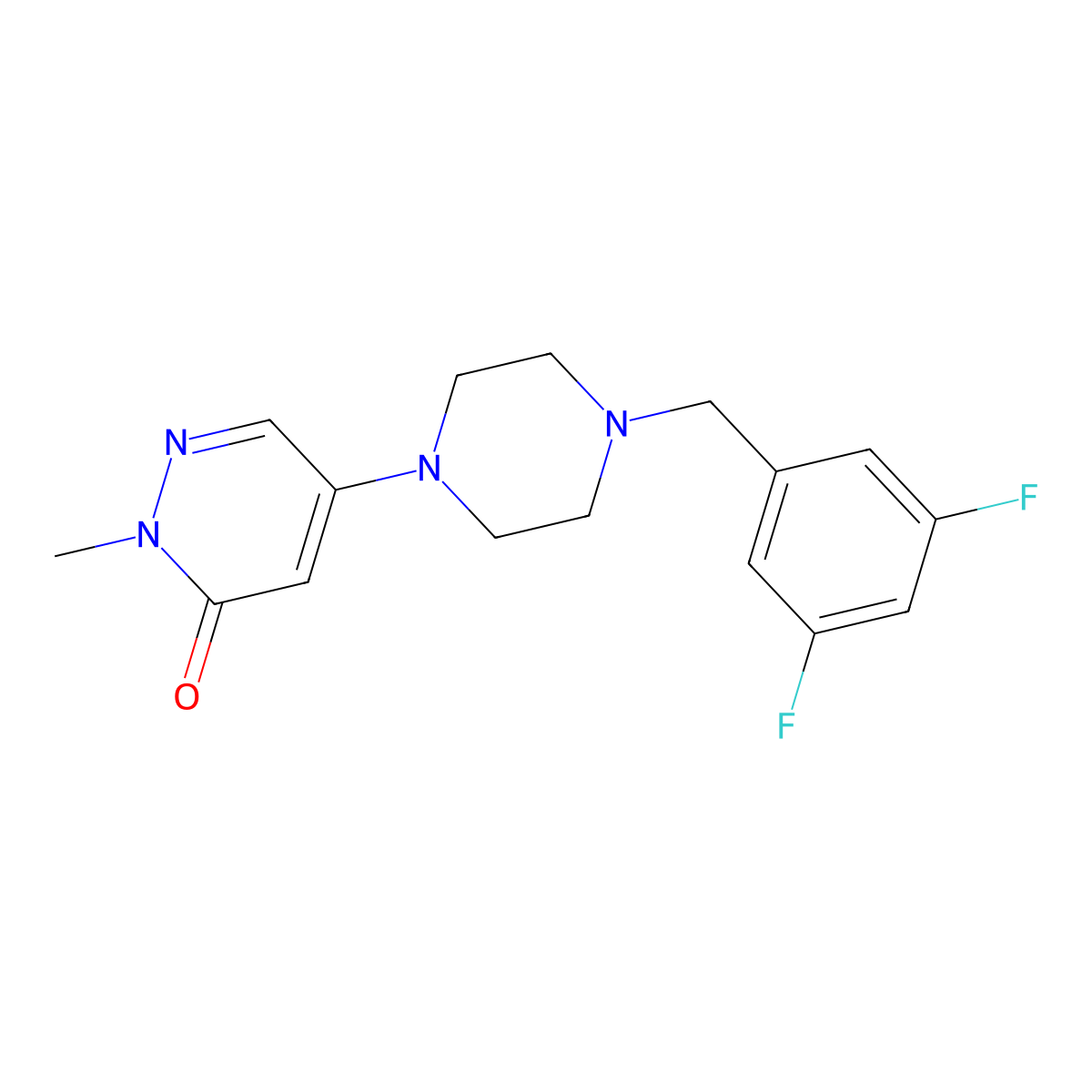 5-{4-[(3,5-Difluorophenyl)methyl]piperazin-1-yl}-2-methyl-2,3-dihydropyridazin-3-one molecular structure, CAS 3030728-57-2