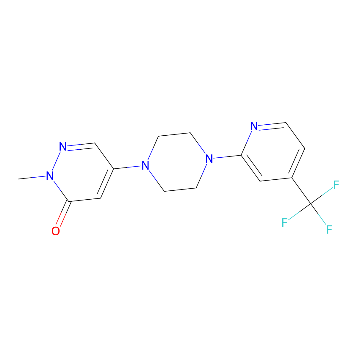 2-Methyl-5-{4-[4-(trifluoromethyl)pyridin-2-yl]piperazin-1-yl}-2,3-dihydropyridazin-3-one molecular structure, CAS 3030728-61-8