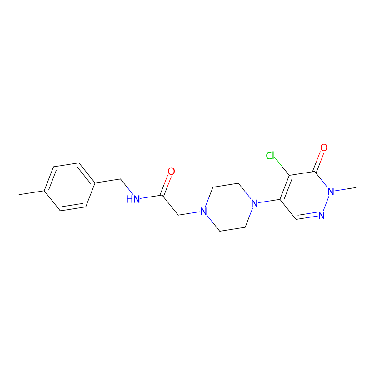 4-Chloro-2-methyl-5-{4-[2-(pyridin-3-yl)ethyl]piperazin-1-yl}-2,3-dihydropyridazin-3-one molecular structure, CAS 3030728-65-2