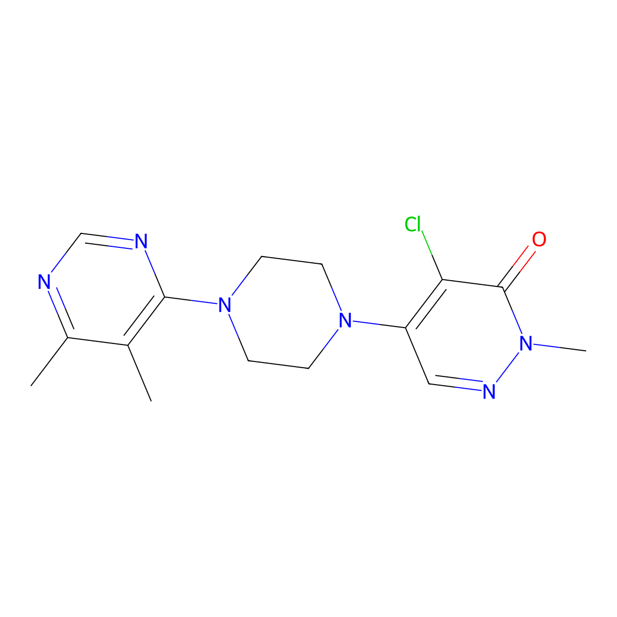 4-Chloro-5-[4-(5,6-dimethylpyrimidin-4-yl)piperazin-1-yl]-2-methyl-2,3-dihydropyridazin-3-one molecular structure, CAS 3030728-68-5
