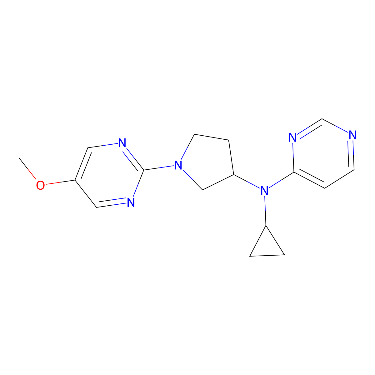 N-cyclopropyl-N-[1-(5-methoxypyrimidin-2-yl)pyrrolidin-3-yl]pyrimidin-4-amine molecular structure, CAS 3030728-70-9
