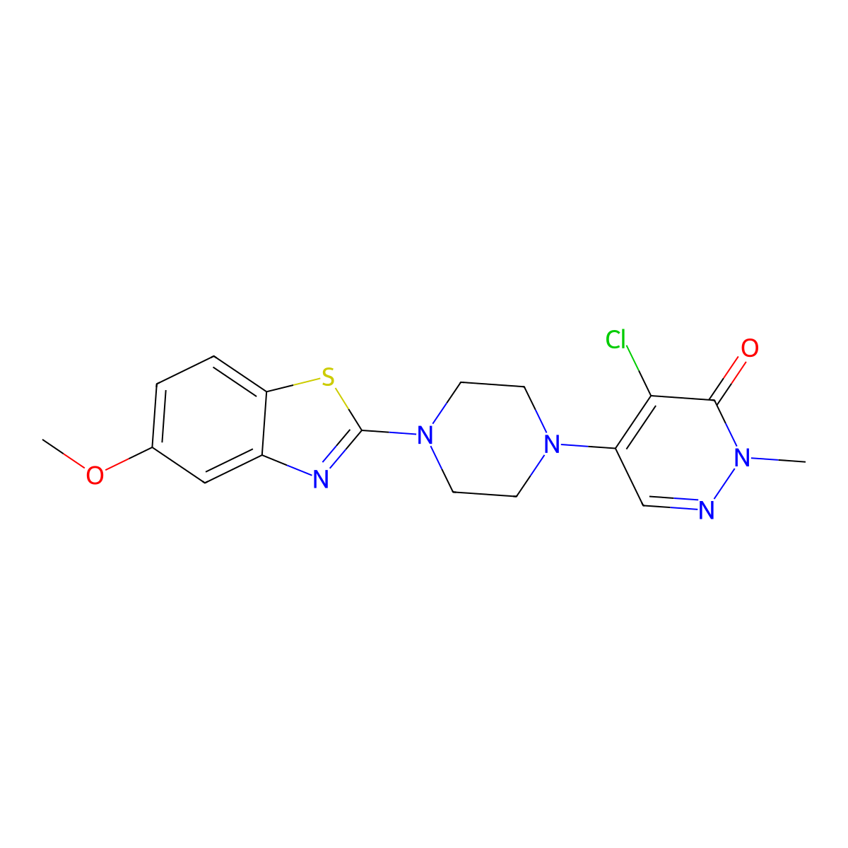 4-Chloro-5-[4-(5-methoxy-1,3-benzothiazol-2-yl)piperazin-1-yl]-2-methyl-2,3-dihydropyridazin-3-one molecular structure, CAS 3030728-71-0