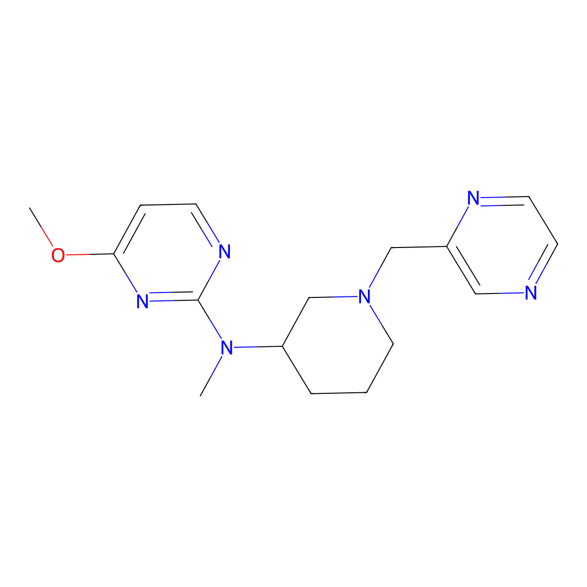 4-methoxy-N-methyl-N-{1-[(pyrazin-2-yl)methyl]piperidin-3-yl}pyrimidin-2-amine molecular structure, CAS 3030728-75-4