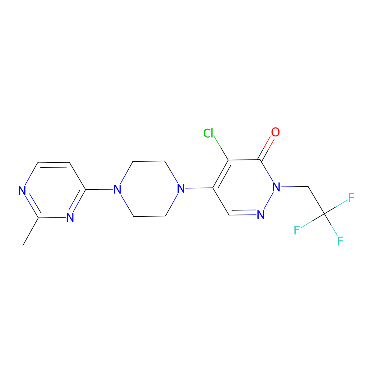 4-Chloro-5-[4-(2-methylpyrimidin-4-yl)piperazin-1-yl]-2-(2,2,2-trifluoroethyl)-2,3-dihydropyridazin-3-one molecular structure, CAS 3030728-79-8