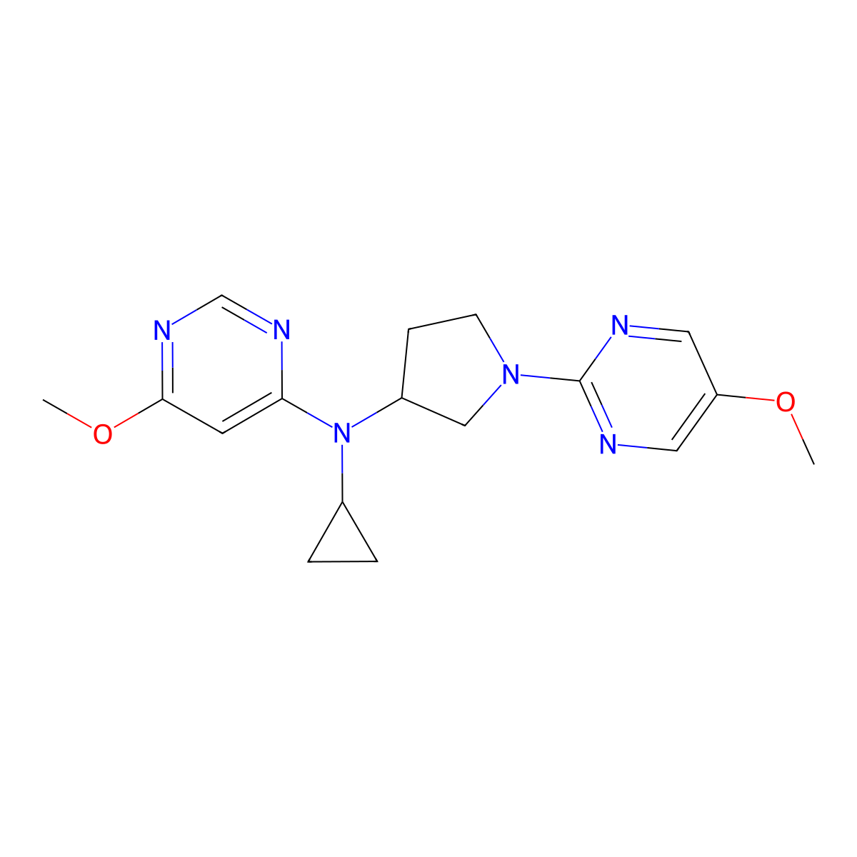 N-cyclopropyl-6-methoxy-N-[1-(5-methoxypyrimidin-2-yl)pyrrolidin-3-yl]pyrimidin-4-amine molecular structure, CAS 3030728-86-7