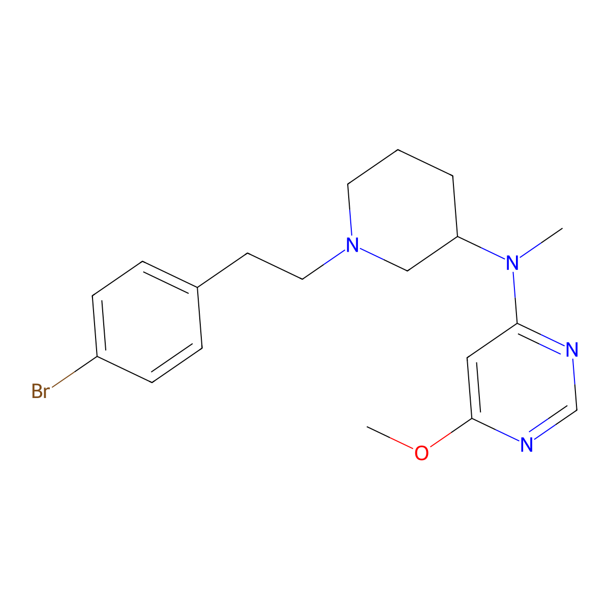 N-{1-[2-(4-bromophenyl)ethyl]piperidin-3-yl}-6-methoxy-N-methylpyrimidin-4-amine molecular structure, CAS 3030728-97-0