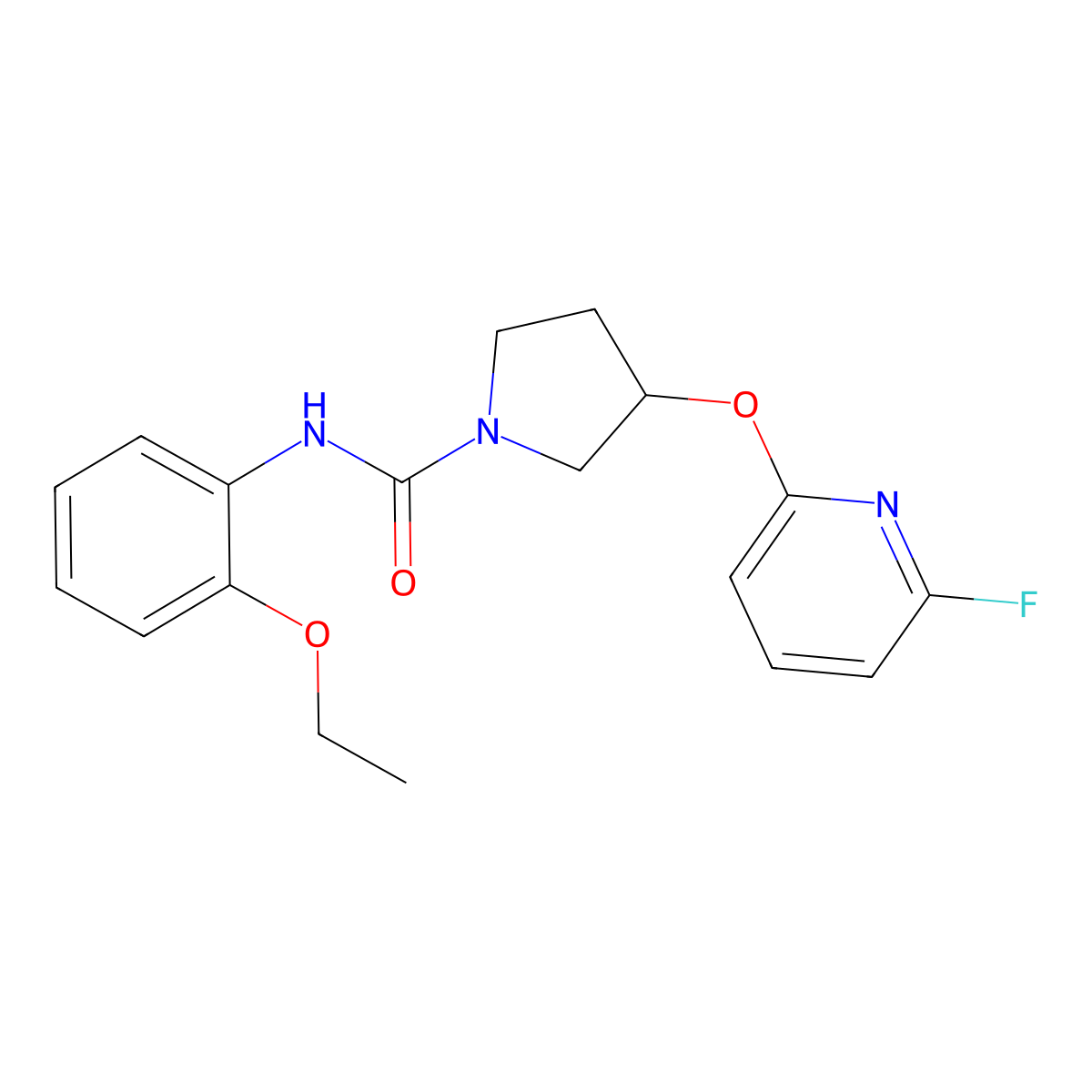 N-(2-ethoxyphenyl)-3-[(6-fluoropyridin-2-yl)oxy]pyrrolidine-1-carboxamide molecular structure, CAS 3030729-06-4