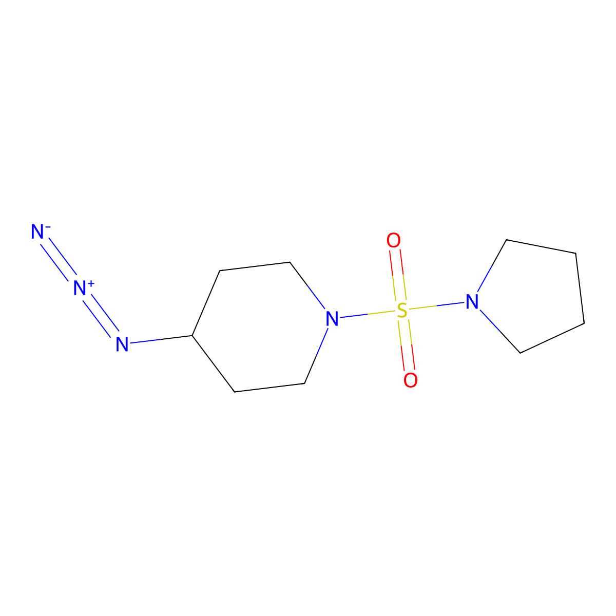 4-Azido-1-(pyrrolidine-1-sulfonyl)piperidine molecular structure, CAS 3030729-09-7