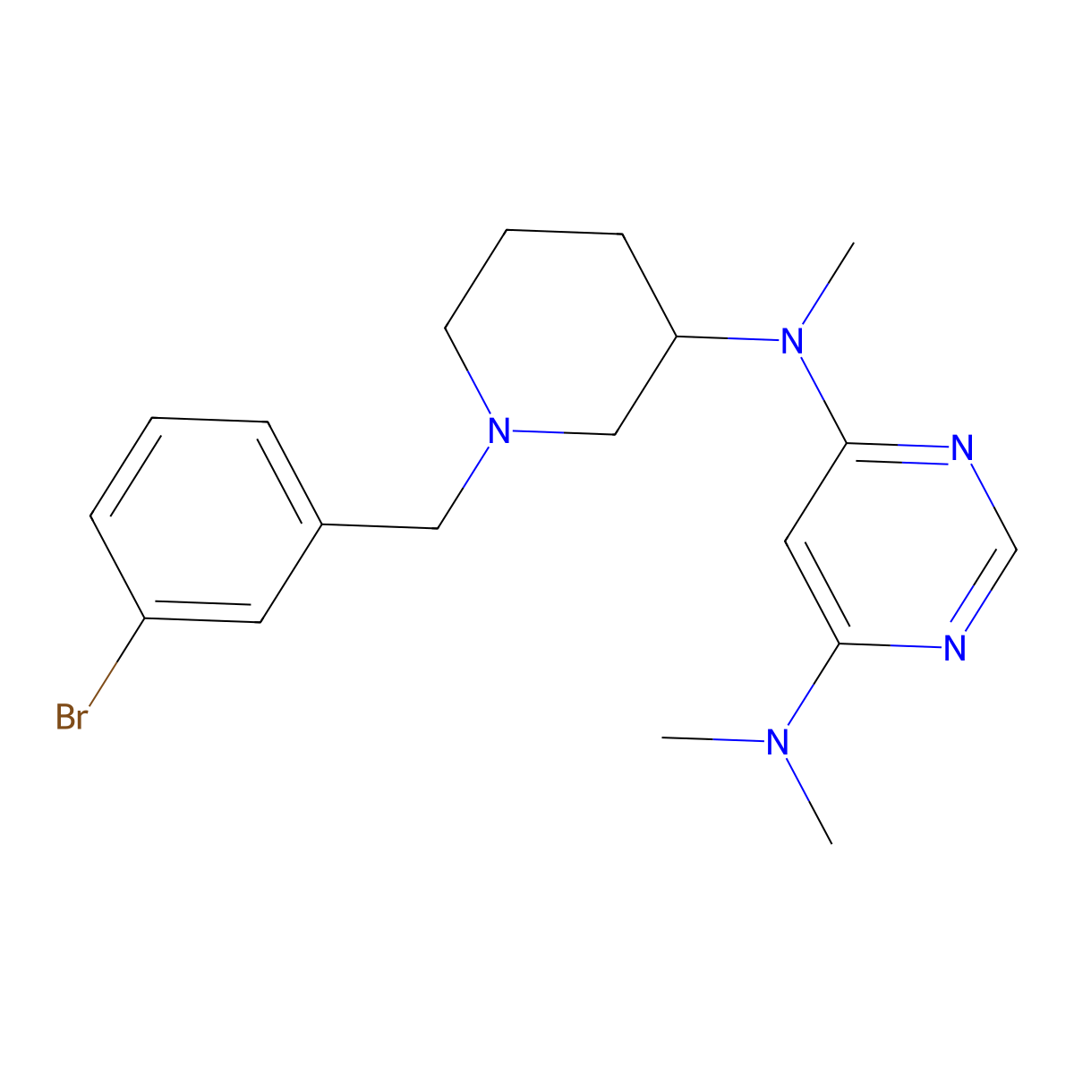 3-{3-[Cyclopropyl(6-methoxypyrimidin-4-yl)amino]piperidin-1-yl}-5-fluorobenzonitrile molecular structure, CAS 3030729-11-1