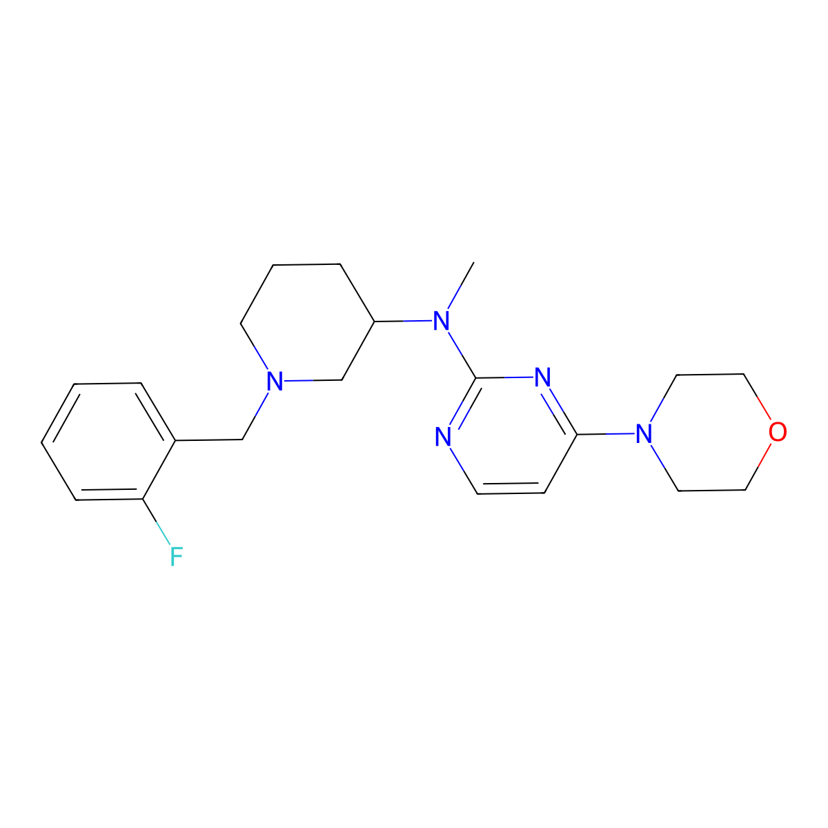 N-{1-[(2-fluorophenyl)methyl]piperidin-3-yl}-N-methyl-4-(morpholin-4-yl)pyrimidin-2-amine molecular structure, CAS 3030729-12-2