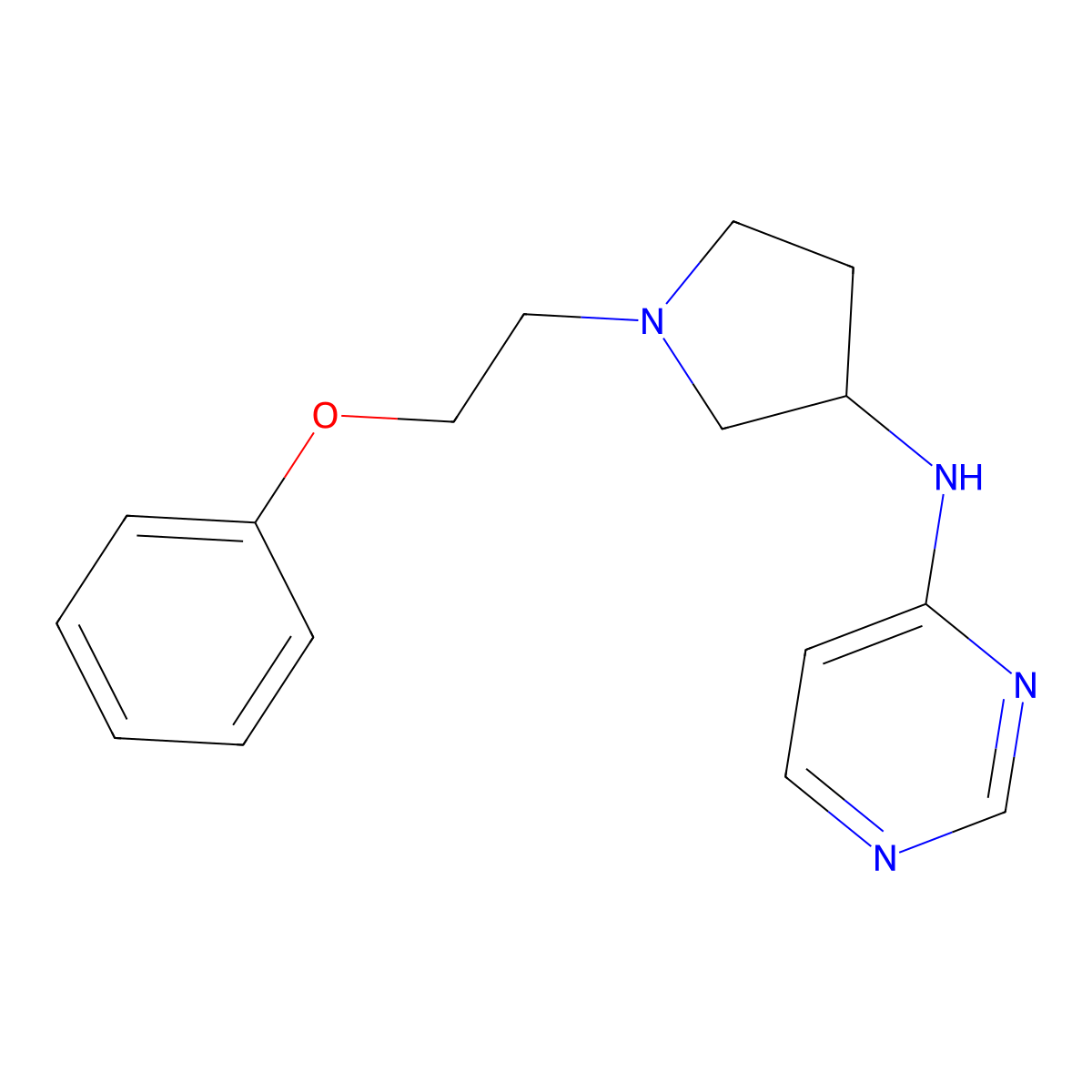 N-[1-(2-phenoxyethyl)pyrrolidin-3-yl]pyrimidin-4-amine molecular structure, CAS 3030729-26-8