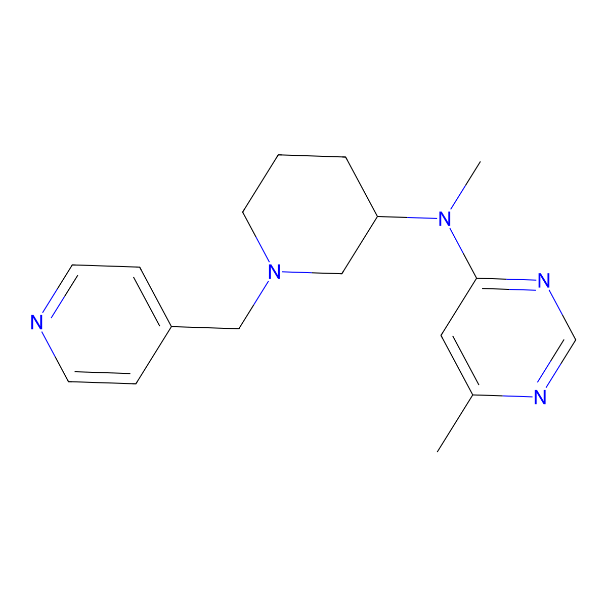 N,6-dimethyl-N-{1-[(pyridin-4-yl)methyl]piperidin-3-yl}pyrimidin-4-amine molecular structure, CAS 3030729-28-0