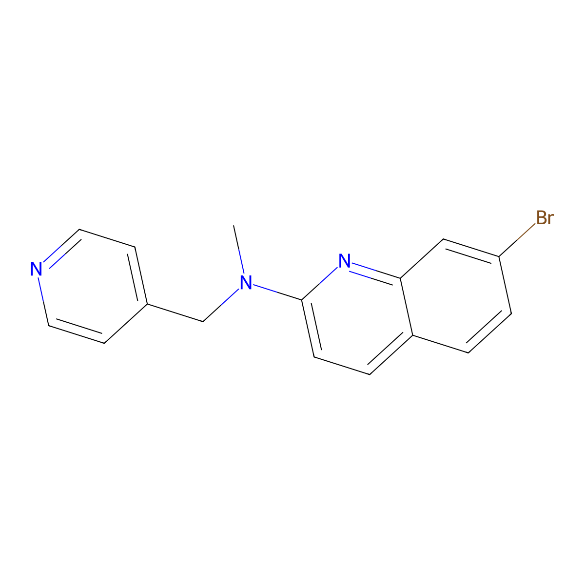 7-bromo-N-methyl-N-(pyridin-4-ylmethyl)quinolin-2-amine molecular structure, CAS 3030730-13-0