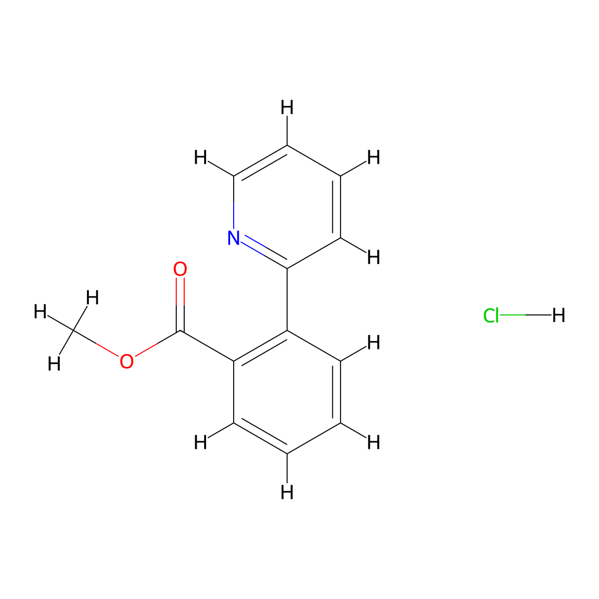 Methyl 2-(pyridin-2-yl)benzoate hydrochloride molecular structure, CAS 3030737-18-6