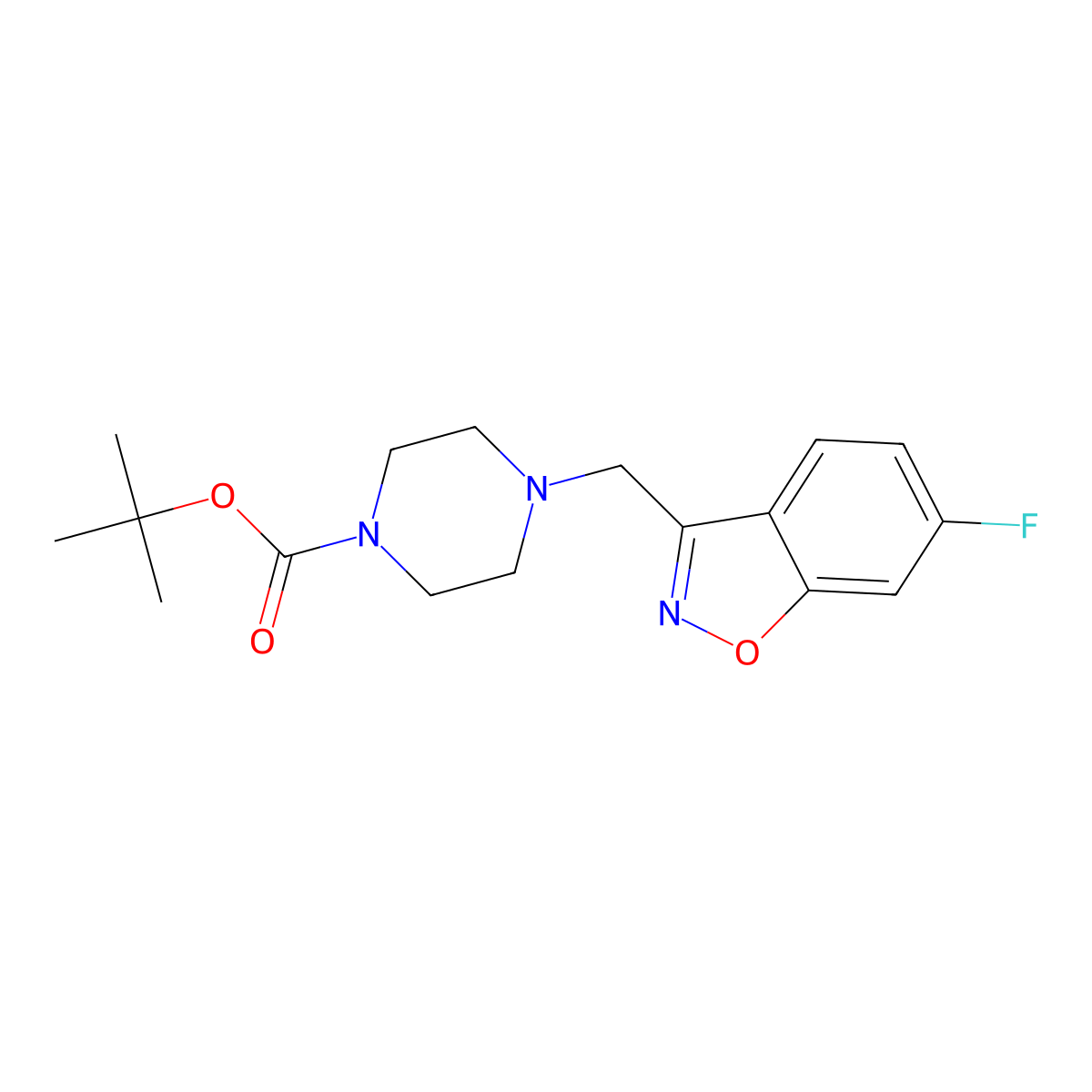 Tert-butyl 4-[(6-fluoro-1,2-benzoxazol-3-yl)methyl]piperazine-1-carboxylate molecular structure, CAS 3030738-67-8