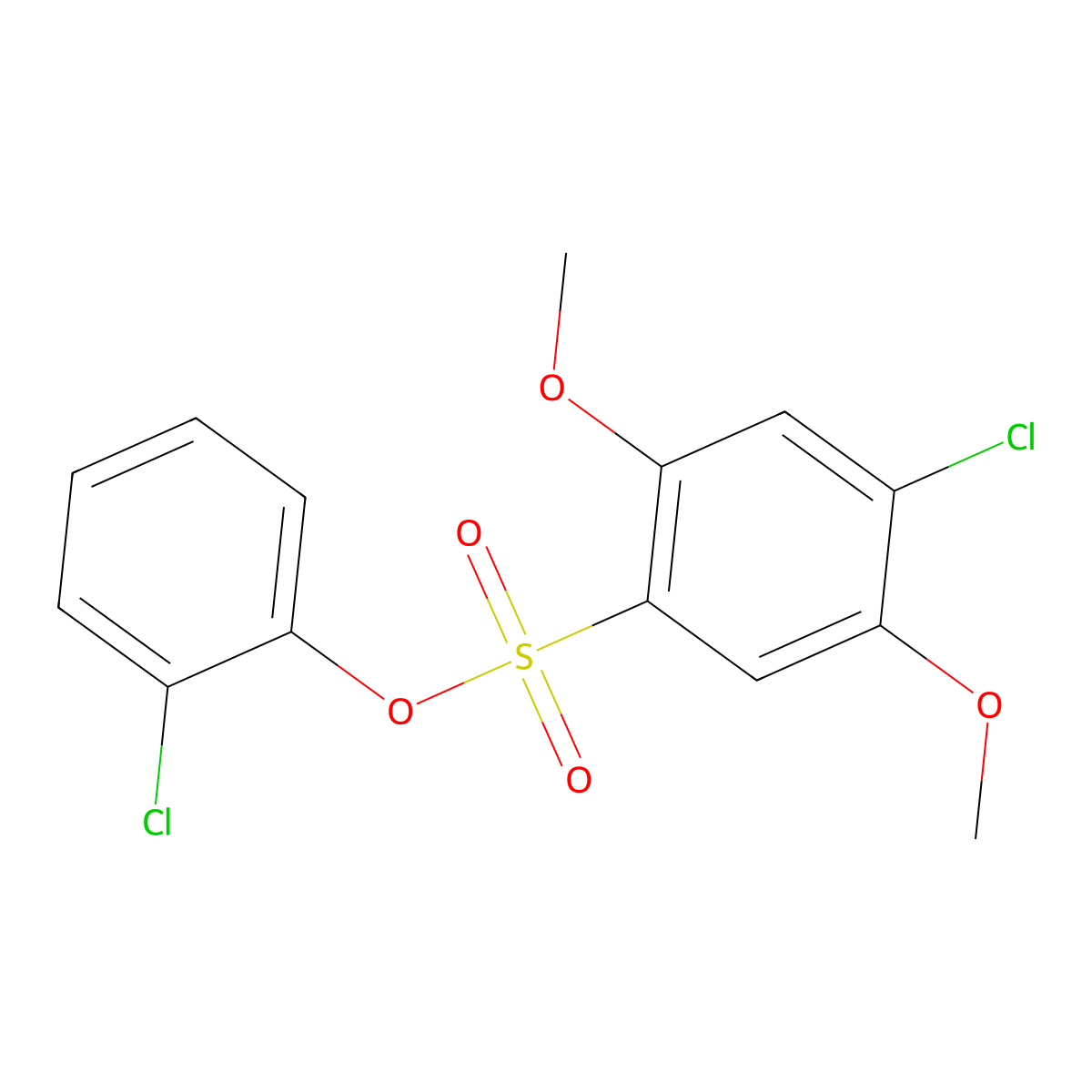 2-Chlorophenyl 4-chloro-2,5-dimethoxybenzene-1-sulfonate molecular structure, CAS 3030738-81-6