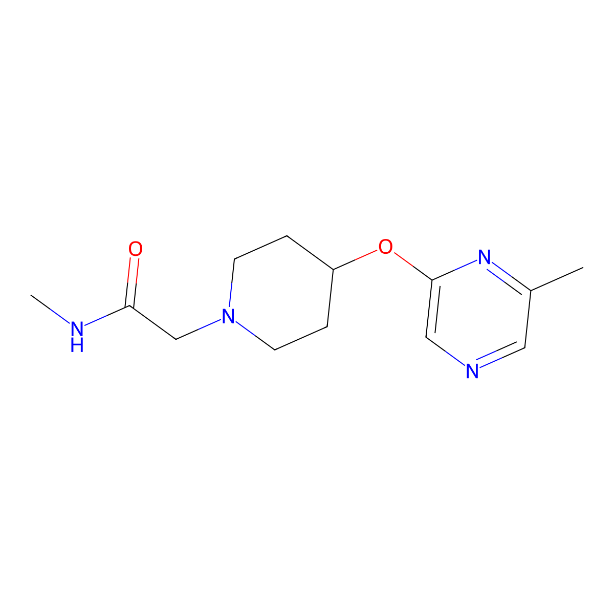N-methyl-2-[4-(6-methylpyrazin-2-yl)oxypiperidin-1-yl]acetamide molecular structure, CAS 3030739-49-9