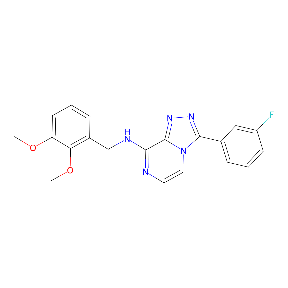 N-[(2,3-dimethoxyphenyl)methyl]-3-(3-fluorophenyl)-[1,2,4]triazolo[4,3-a]pyrazin-8-amine molecular structure, CAS 3030740-53-2