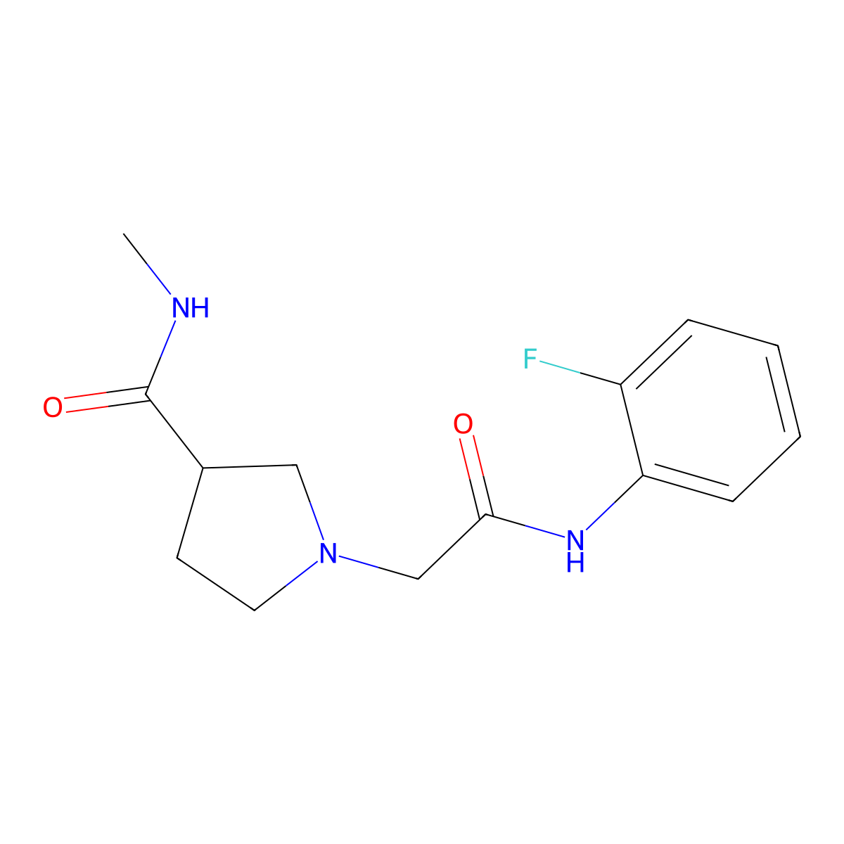 1-[2-(2-fluoroanilino)-2-oxoethyl]-N-methylpyrrolidine-3-carboxamide molecular structure, CAS 3030742-64-1