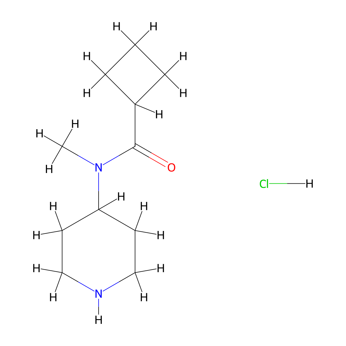 N-Methyl-N-(piperidin-4-yl)cyclobutanecarboxamide hydrochloride molecular structure, CAS 3030743-33-7