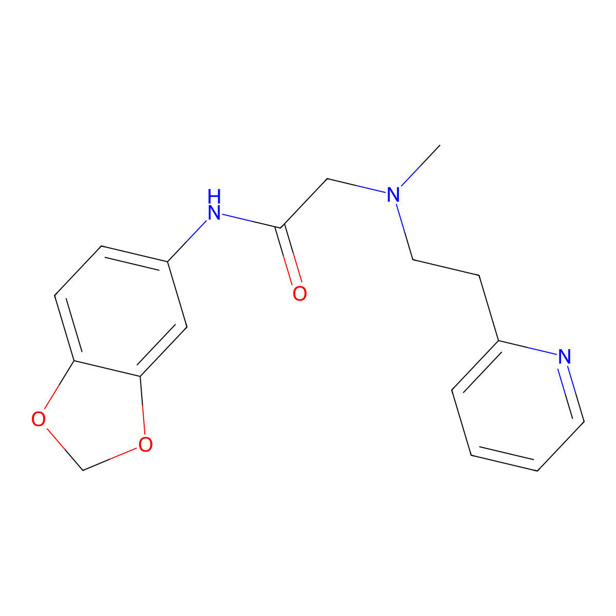 N-(1,3-benzodioxol-5-yl)-2-[methyl(2-pyridin-2-ylethyl)amino]acetamide molecular structure, CAS 3030746-94-9