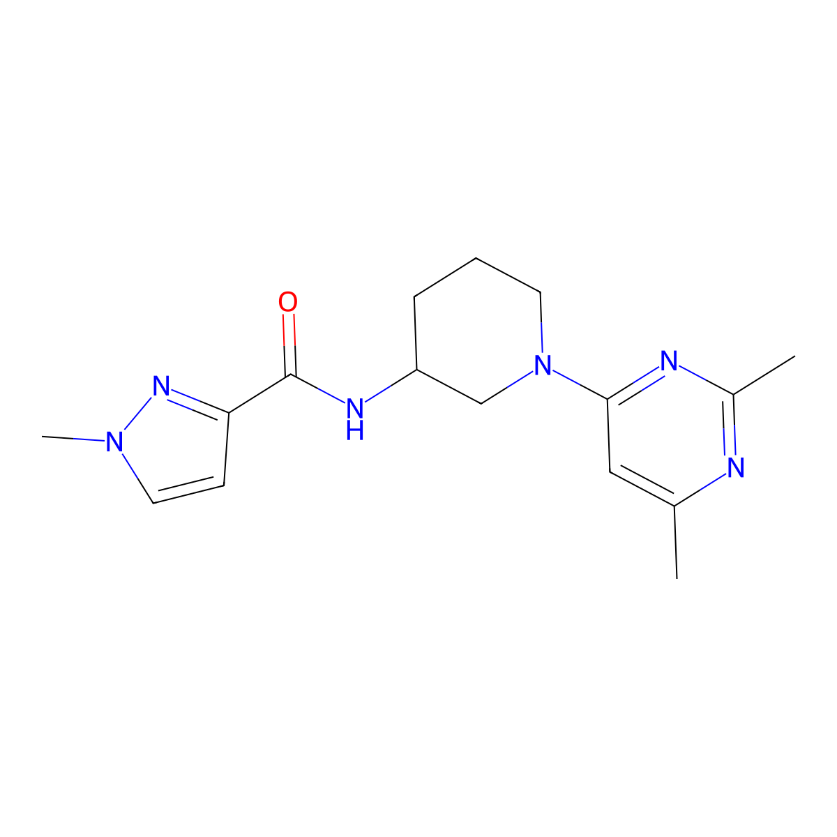 N-[1-(2,6-dimethylpyrimidin-4-yl)piperidin-3-yl]-1-methyl-1H-pyrazole-3-carboxamide molecular structure, CAS 3030761-99-7