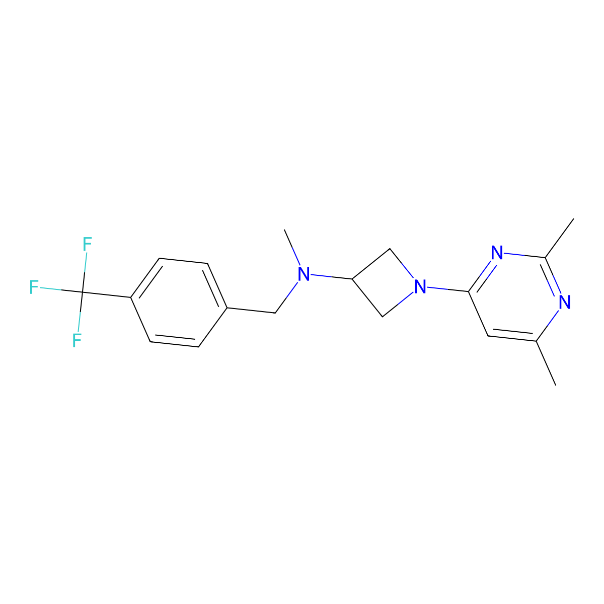 1-(2,6-dimethylpyrimidin-4-yl)-N-methyl-N-{[4-(trifluoromethyl)phenyl]methyl}azetidin-3-amine molecular structure, CAS 3030762-00-3