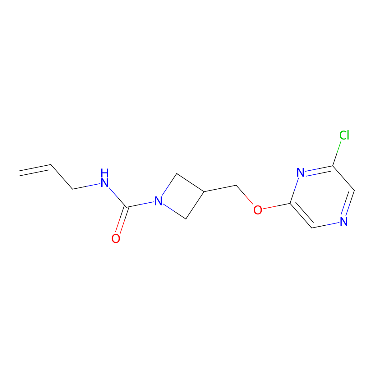 3-{[(6-chloropyrazin-2-yl)oxy]methyl}-N-(prop-2-en-1-yl)azetidine-1-carboxamide molecular structure, CAS 3030763-21-1