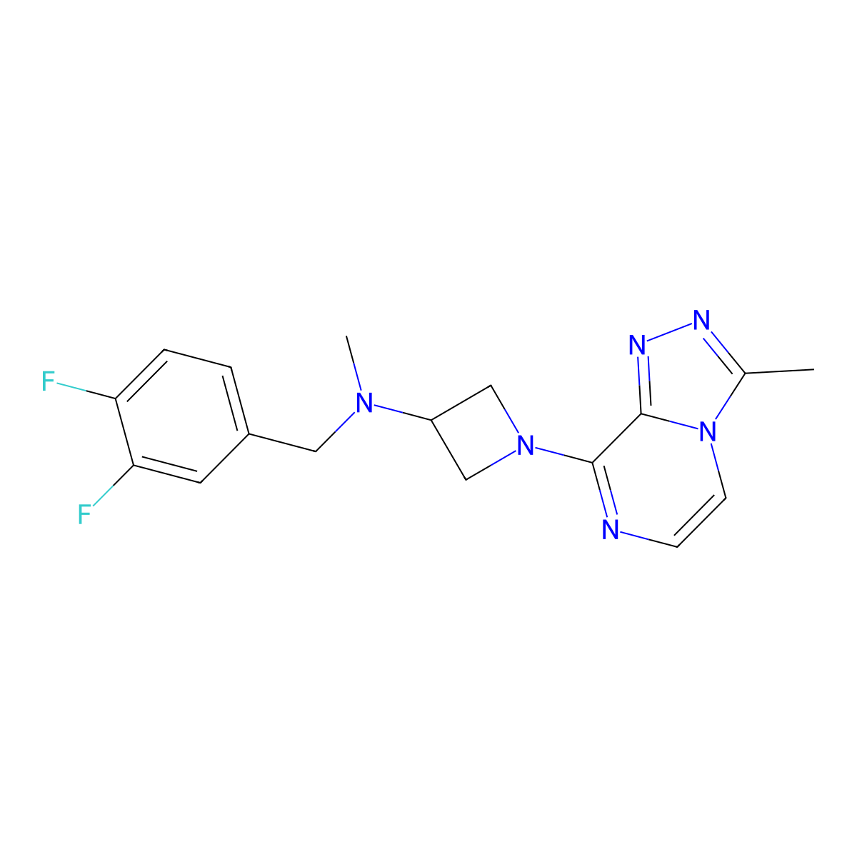 N-[(3,4-difluorophenyl)methyl]N-methyl-1-(3-methyl-[1,2,4]triazolo[4,3-a]pyrazin-8-yl)azetidin-3-amine molecular structure, CAS 3030763-23-3