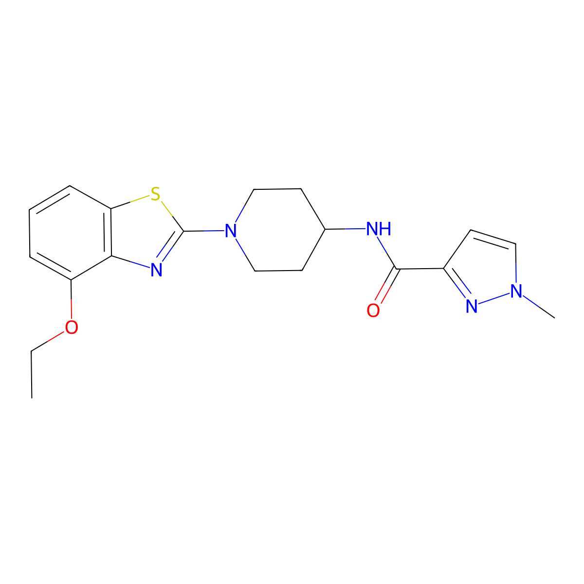 N-[1-(4-ethoxy-1,3-benzothiazol-2-yl)piperidin-4-yl]-1-methyl-1H-pyrazole-3-carboxamide molecular structure, CAS 3030763-78-8