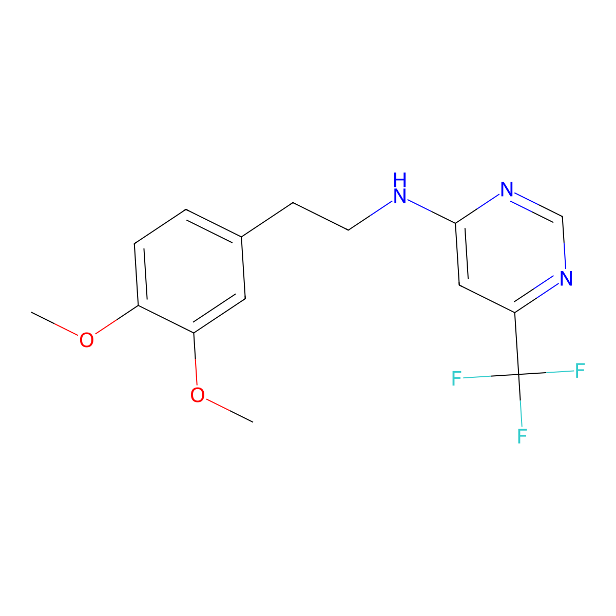 N-[2-(3,4-dimethoxyphenyl)ethyl]-6-(trifluoromethyl)pyrimidin-4-amine molecular structure, CAS 3030764-30-5