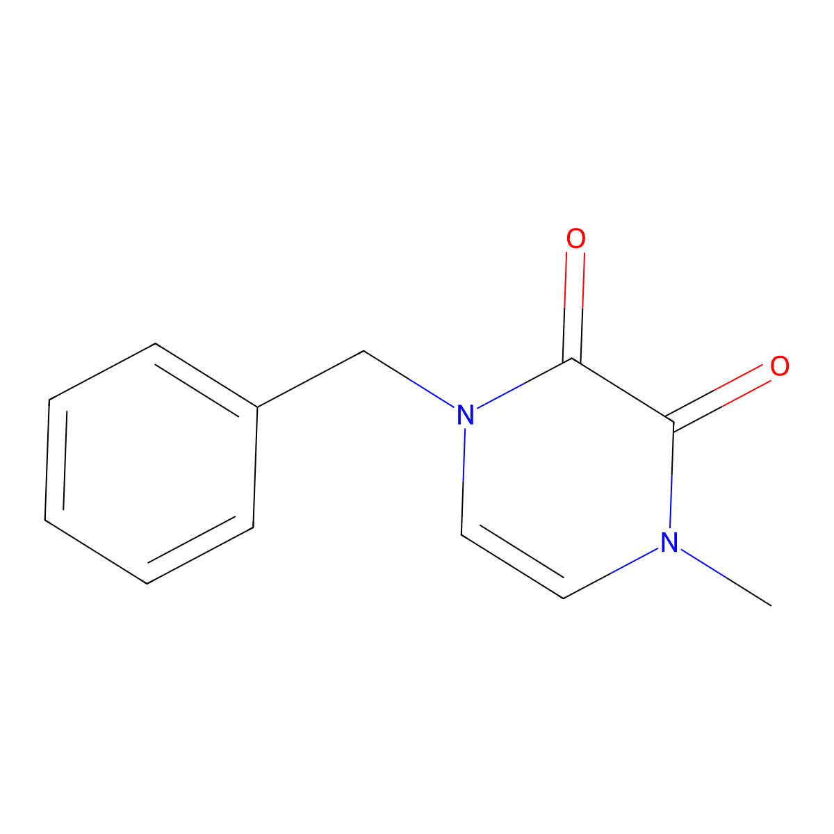 1-Benzyl-4-methyl-1,2,3,4-tetrahydropyrazine-2,3-dione molecular structure, CAS 3030764-73-6