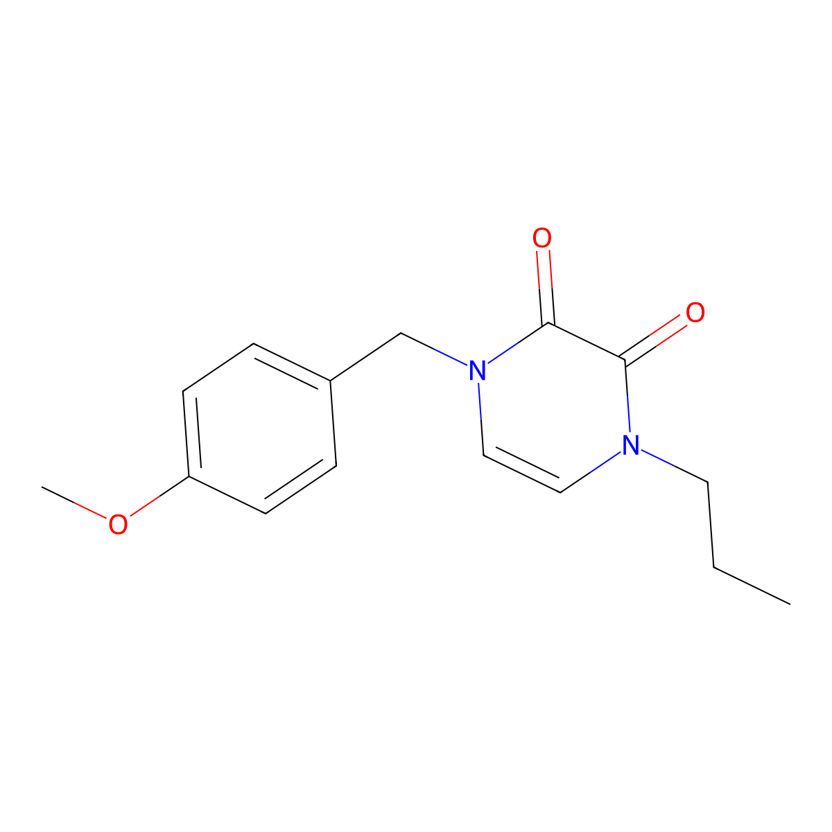 1-[(4-Methoxyphenyl)methyl]-4-propyl-1,2,3,4-tetrahydropyrazine-2,3-dione molecular structure, CAS 3030765-13-7