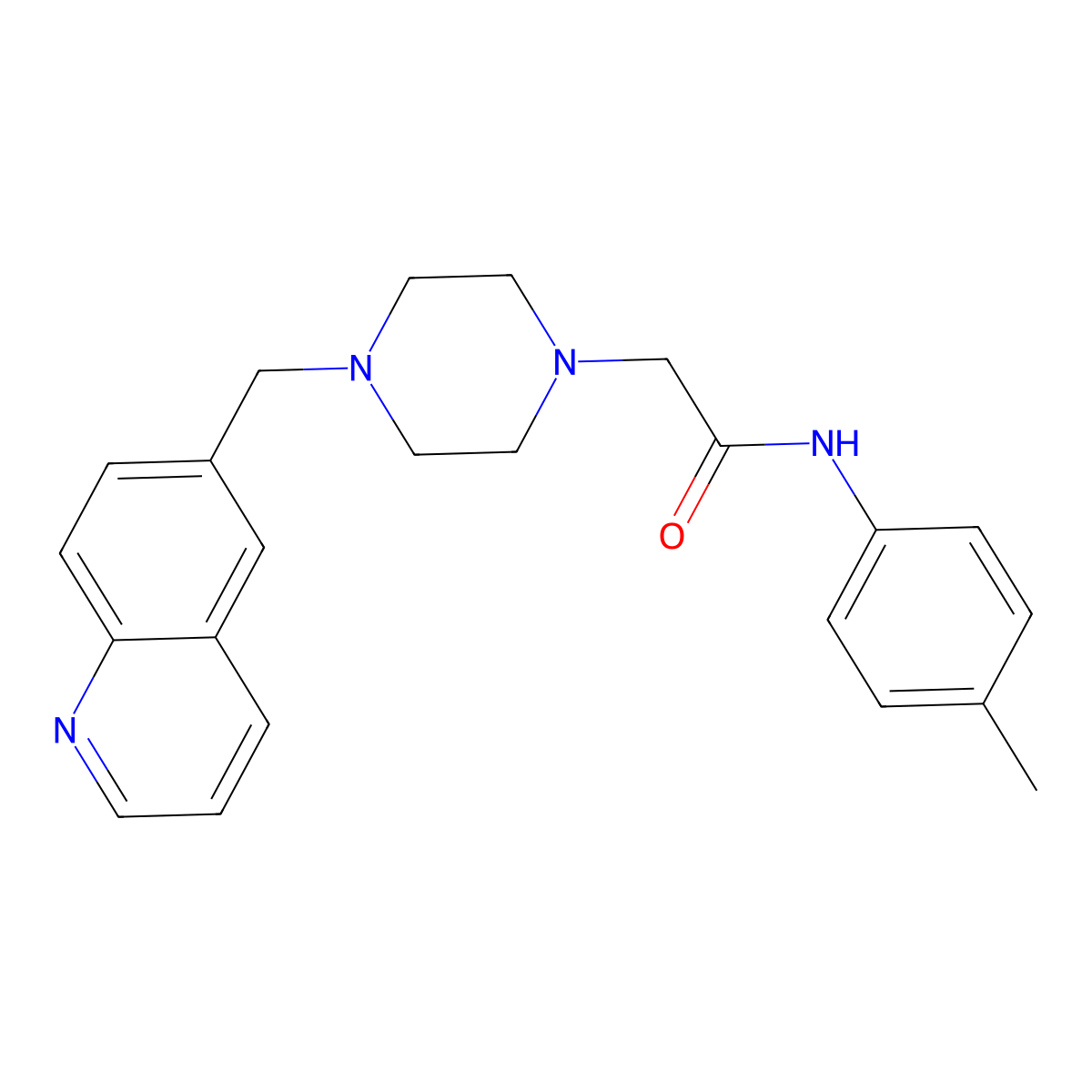 N-(4-methylphenyl)-2-{4-[(quinolin-6-yl)methyl]piperazin-1-yl}acetamide molecular structure, CAS 3030765-45-5