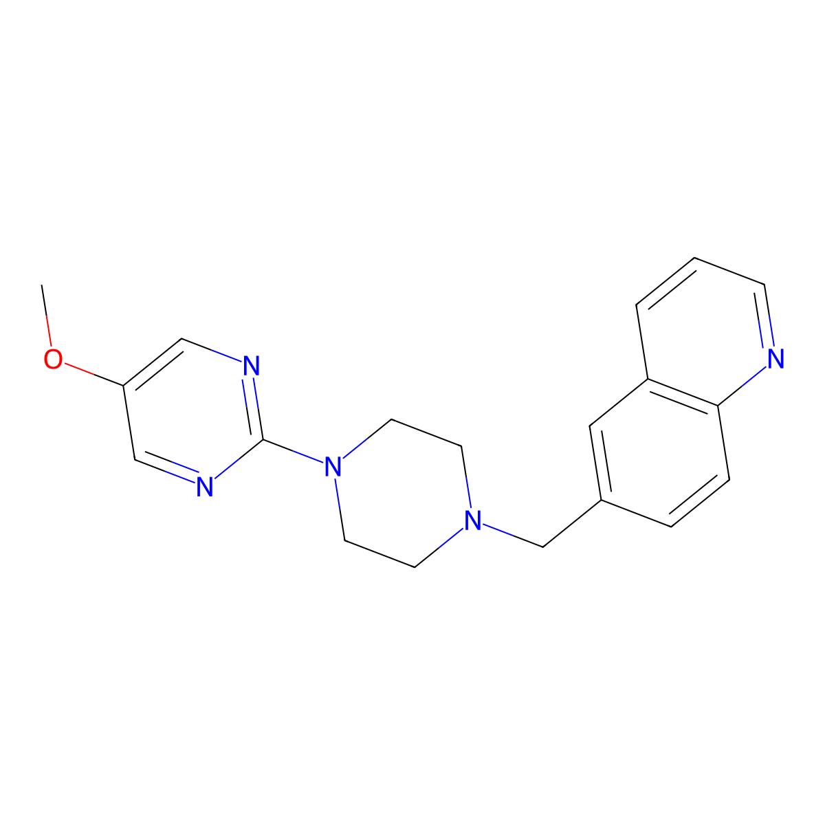 6-{[4-(5-Methoxypyrimidin-2-yl)piperazin-1-yl]methyl}quinoline molecular structure, CAS 3030765-61-5