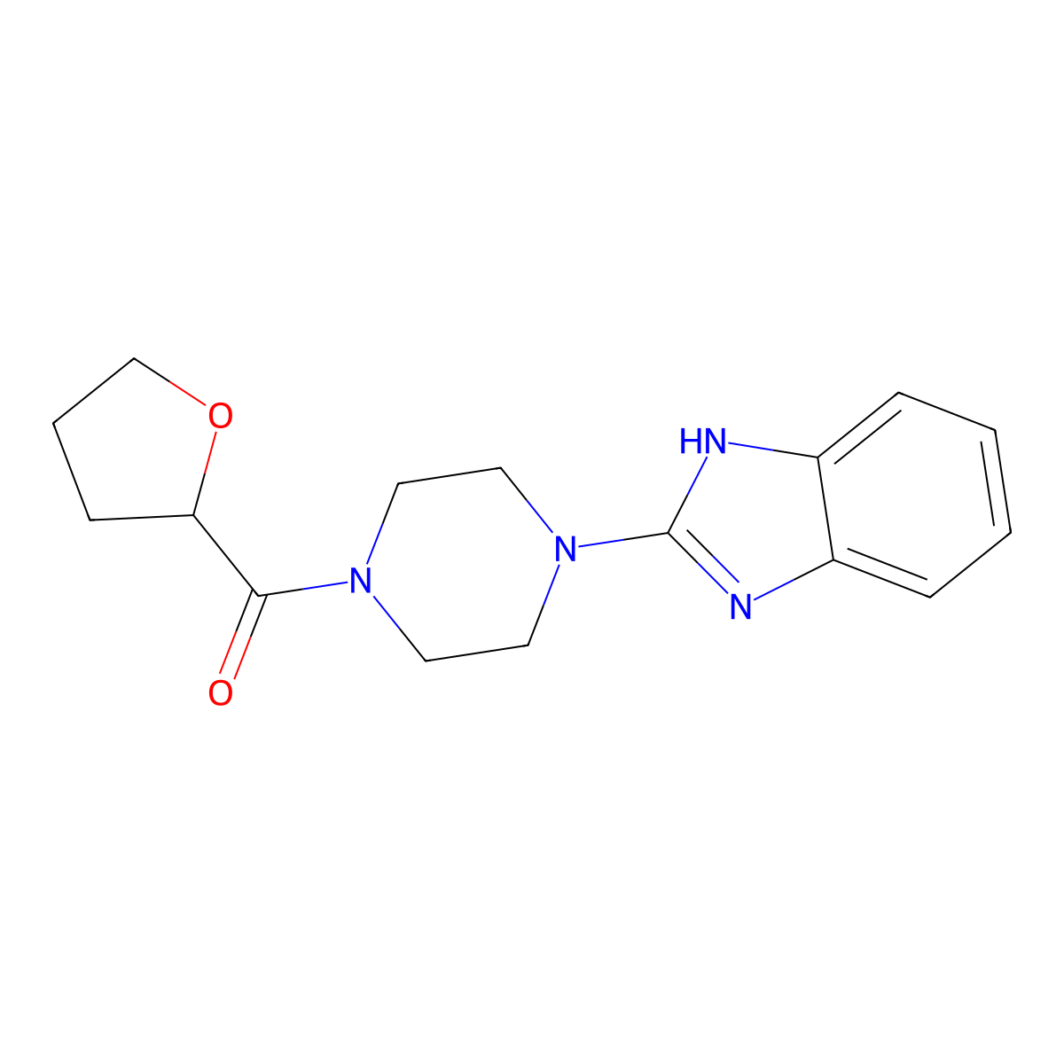 2-[4-(oxolane-2-carbonyl)piperazin-1-yl]-1H-1,3-benzodiazole molecular structure, CAS 3030765-77-3